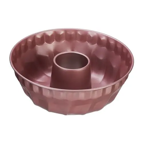 Produktbild: Relaxdays Gugelhupfform, Ø 25 cm, antihaftbeschichtet, Carbonstahl, Backform für Gugelhupf, runde Rührkuchenform, rosé