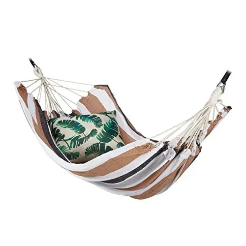 Produktbild: Relaxdays Hängematte, XXL, Hängeliege 2 Personen, bis 300 kg, tragbar, In- & Outdoor, Baumwolle, 150 x 272 cm, bunt, 3 x 150 x 272 cm