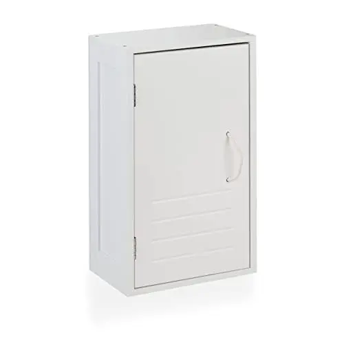 Produktbild: Relaxdays Hängeschrank Bad, verstellbare Ablage, Magnetverschluss, HxBxT: 50 x 30 x 18,5 cm, schmaler Wandschrank, weiß