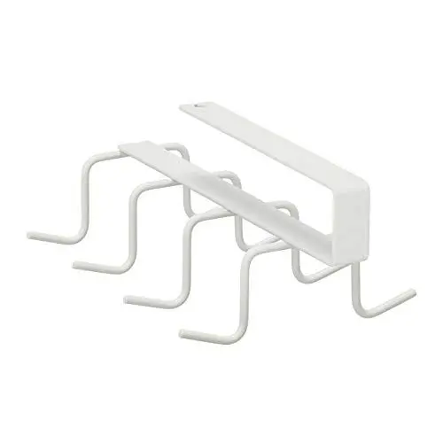 Produktbild: Relaxdays Haken Schrankeinsatz, 8 Haken, Metall, ohne Bohren, Hakenleiste Kleiderschrank, Regal, HBT 6,5x10x18 cm, weiß