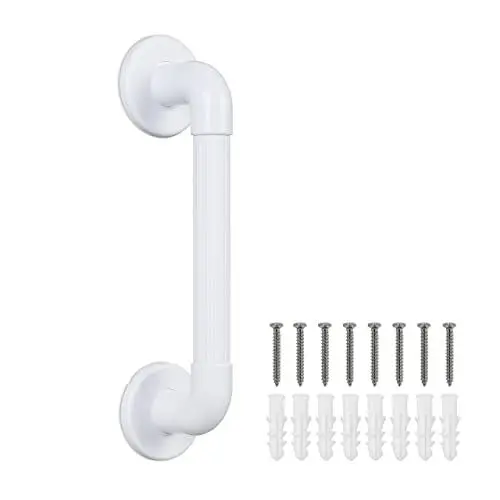 Produktbild: Relaxdays Haltegriff Badezimmer, Wandgriff Dusche & Badewanne, 100 kg, Senioren & behinderte Menschen, Stützgriff, weiß