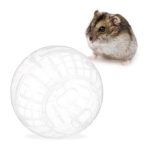 Produktbild: Relaxdays Hamsterball, Ø 14 cm, Laufkugel für Hamster & Mäuse, aus Kunststoff, Nagerspielzeug zum Laufen, transparent