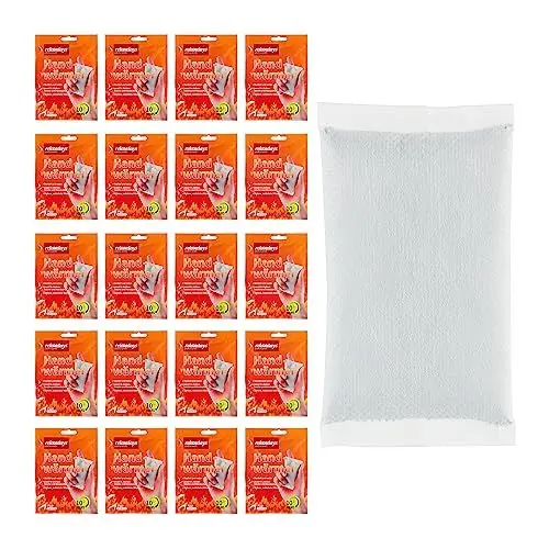 Produktbild: Relaxdays Handwärmer, 20 Paar, luftaktiviert, 10 Stunden Wärme, Handschuh- & Taschenwärmer Einweg, Wärmepads Hände, weiß
