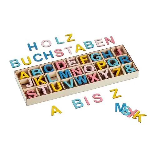 Produktbild: Relaxdays Holzbuchstaben Set, 324 TLG, Großbuchstaben A-Z, Und-Zeichen, 3 cm, kleine Buchstaben zum Basteln, Deko, bunt