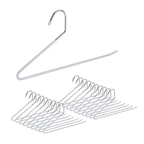 Produktbild: Relaxdays Hosenbügel 20er Set, rutschfeste Kleiderbügel für Hosen & Röcke, Metall, Hosenhalter offen, 35,5cm breit, grau