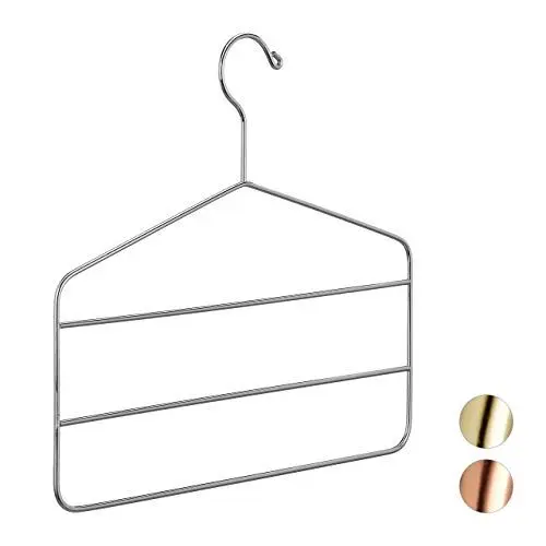 Produktbild: Relaxdays Hosenbügel, Mehrfachbügel, Hosen, Röcke, Schals, edles Design, platzsparend, 4 mm, Metall Kleiderbügel, silber