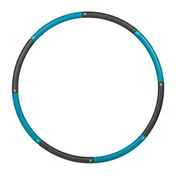 Produktbild: Relaxdays Hula Hoop Reifen, 90cm Ø, Fitnessreifen für Erwachsene, Abnehmen & Bauchtraining, zusammensteckbar, blau/grau