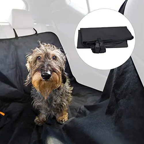 Produktbild: Relaxdays Hundedecke Auto, Mit 4 Kopfstützengurten, wasserdichte Schondecke für Rückbank, B x T: 136 x 142 cm, schwarz