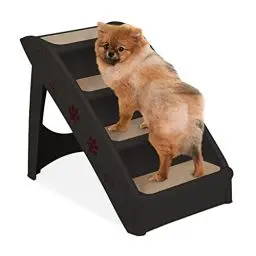 Produktbild: Relaxdays Hundetreppe 4 Stufen, kleine & große Hunde, Bett & Couch, Auto, Tiertreppe, HxBxT: 49 x 39 x 61 cm, schwarz