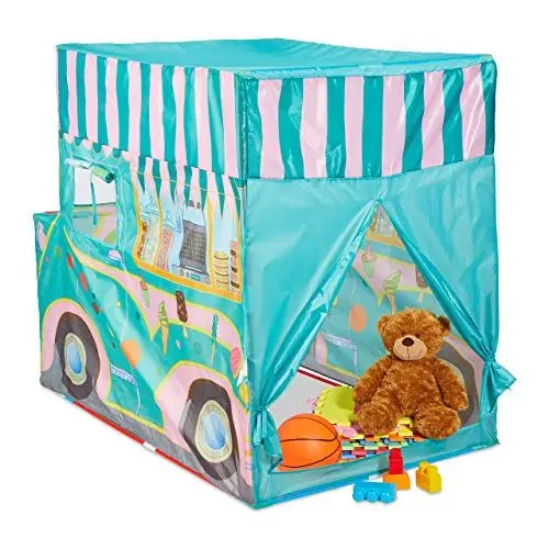 Produktbild: Relaxdays Ice Cream Truck, Spielzelt mit Automotiv, drinnen und draußen, HxBxT: 100x70x120 cm, Kinderspielzelt, bunt