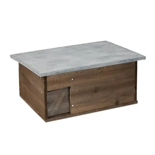 Produktbild: Relaxdays Igelhaus, Bausatz, Igelbau mit Boden, Rattenklappe & Labyrintheingang, Holz, HxBxT: 21 x 46 x 34 cm, braun
