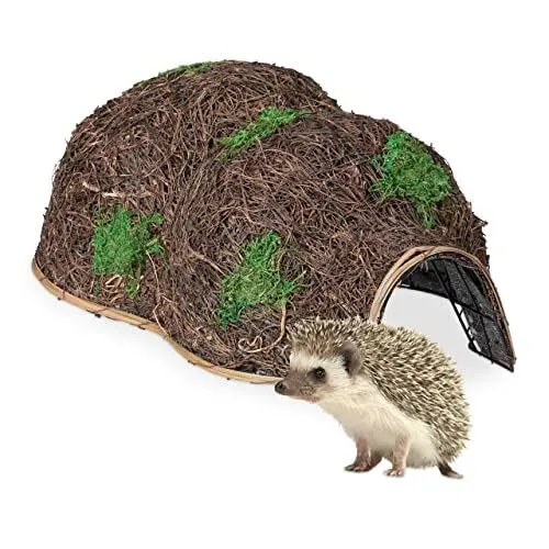 Produktbild: Relaxdays Igelhaus, Stroh, Igelhotel ohne Boden, Winterquartier für Igel im Garten, HBT: 21 x 32 x 48 cm, Igelbau, braun, Pflanzenfaser, Eisen