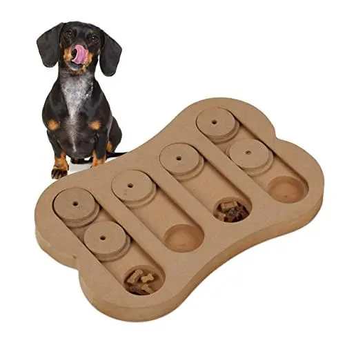 Produktbild: Relaxdays Intelligenzspielzeug für Hunde, Leckerli verstecken, MDF, interaktives Hundespielzeug Intelligenz, natur, 1 Stück