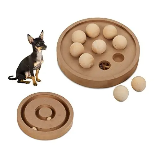 Produktbild: Relaxdays Intelligenzspielzeug, für Katzen & Hunde, MDF, HD: 6x25cm, Futterspielzeug, interaktives Schnüffelspiel, natur