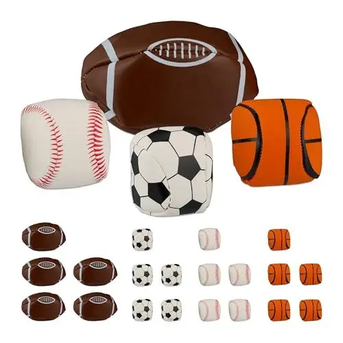 Produktbild: Relaxdays Jonglierbälle, 24er Set, Ø 50 mm, Ballsport, Anfänger & Profis, Wurfball mit Kugelfüllung, Jongliersäcke, bunt
