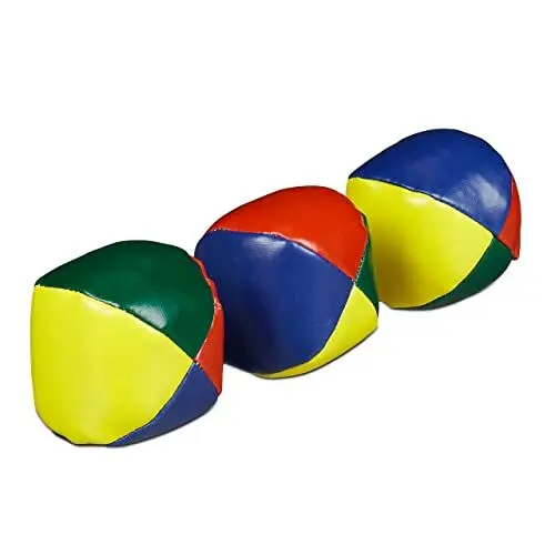 Produktbild: Relaxdays Jonglierbälle 3er Set, Profis & Anfänger, Juggling Balls weich, Kinder & Erwachsene, Jonglierset, Ø 6 cm, bunt