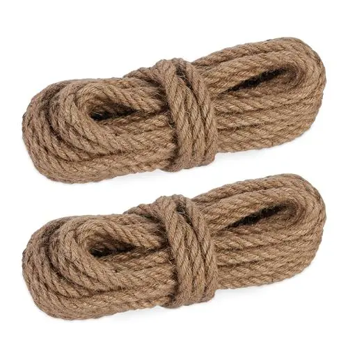 Produktbild: Relaxdays Juteseil 10 mm, 2er Set Naturseile je 10 m, biologisch abbaubar, Basteln, Garten, Verpackung, Kordel, Natur