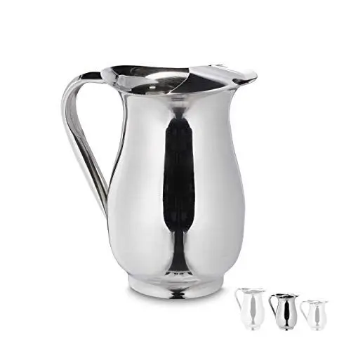 Produktbild: Relaxdays Kanne Edelstahl, 1,5 Liter, spülmaschinenfest, Servierkanne für Milch, Wasser, Tee, Kaffee, Soßen, silber