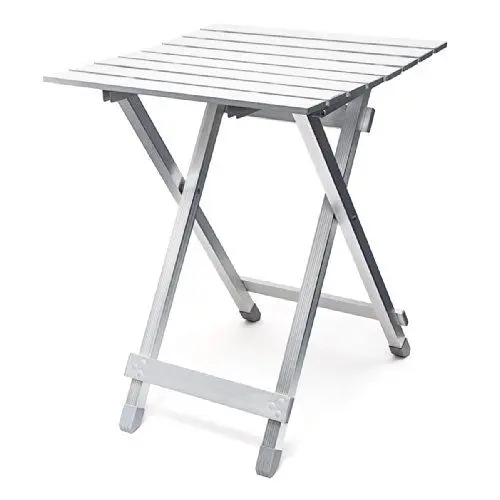 Produktbild: Relaxdays Klapptisch, wetterfest, HBT: 59,5 x 50 x 47,5 cm, Garten & Balkon, Camping, Aluminium, Beistelltisch, silber