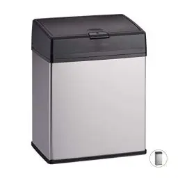 Produktbild: Relaxdays Kosmetikeimer Edelstahl, Mülleimer für Küche & Bad, leichtgängige Push-Funktion, Badmülleimer, 3 Liter, silber