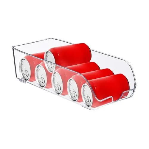 Produktbild: Relaxdays Kühlschrank Organizer, Lebensmittel Aufbewahrung, HBT: 10 x 16 x 35 cm, Kühlschrankbox mit Griff, transparent