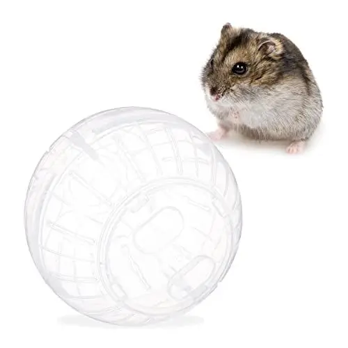 Produktbild: Relaxdays Hamsterball, Laufkugel für Hamster & Mäuse, Bewegung, Nagerspielzeug zum Laufen, Kunststoff, 14cm, transparent