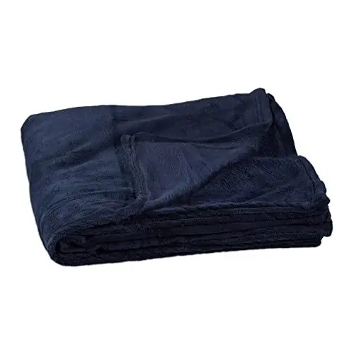 Produktbild: Relaxdays Kuschelfleecedecke extragroß aus Polyester, Fleece, bei 30°C waschbar, HBT: 1 x 200 x 220 cm, dunkelblau