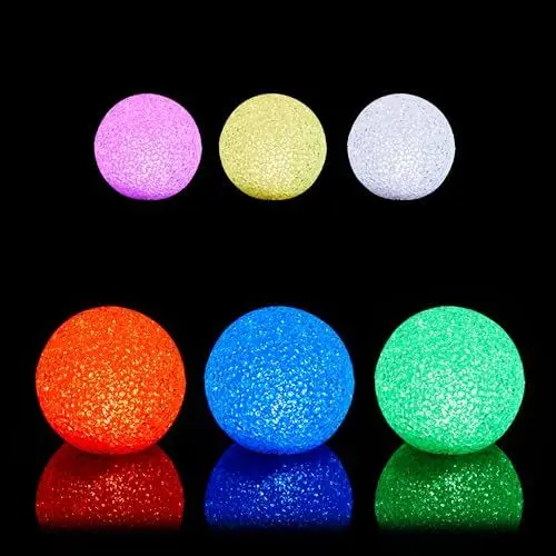 Produktbild: Relaxdays LED Kugelleuchte, 3er Set, Farbwechsel, batteriebetrieben, ohne Kabel, innen, Bunte Leuchtkugel, Ø 8 cm, weiß, Schaumstoff
