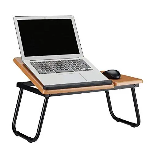 Produktbild: Relaxdays Laptoptisch neigbar, Notebookständer, klappbarer Betttisch, neigbar, HxBxT: 23,5 x 56,3 x 31,6 cm, MDF, natur