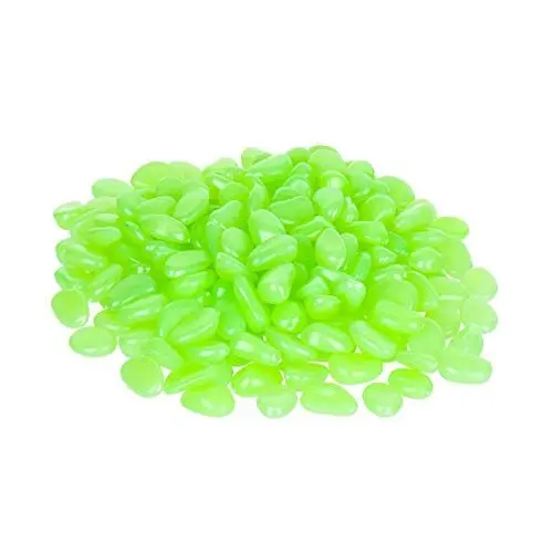 Produktbild: Relaxdays Leuchtsteine, 200 Stück, fluoreszierend, Deko, leuchtende Kieselsteine für Garten, Aquarium, Vasen, grün