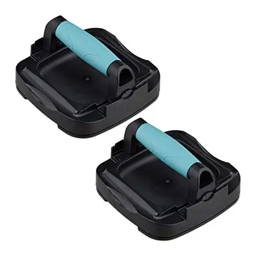 Produktbild: Relaxdays Liegestützgriffe 2er Set, 2in1 Liegestützhilfen & Bauchtrainer, vielseitig, Push Up Griffe mit Rollen, schwarz
