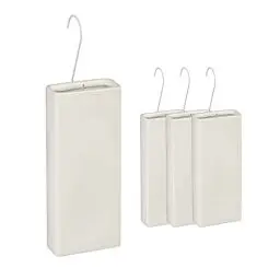Produktbild: Relaxdays Luftbefeuchter Heizung, 4er Set, Wasserverdunster für Heizkörper, inklusive Haken zum Aufhängen, Keramik, weiß 10034346