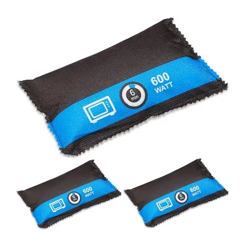 Produktbild: Relaxdays Luftentfeuchter Auto, 3er Set, wiederverwendbar, Autoentfeuchter, Anti Beschlag, Trockenkissen, schwarz-blau