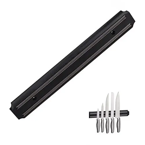 Produktbild: Relaxdays Magnetleiste Wand, Gerätehalter, magnetische Küchenleiste, Messer & Werkzeug, Kunststoff, 33 cm breit, schwarz, 1 Stück