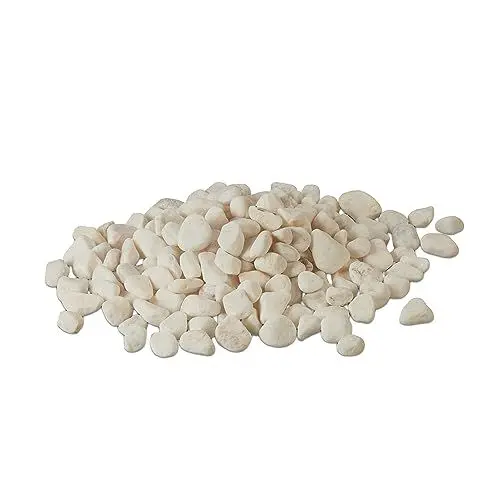 Produktbild: Relaxdays Marmorkies, 5kg, Dekosteine, 15-25mm, Kieselsteine, Gartenkiesel, Beet, Blumentopf, Grab, Zierkies, weiß