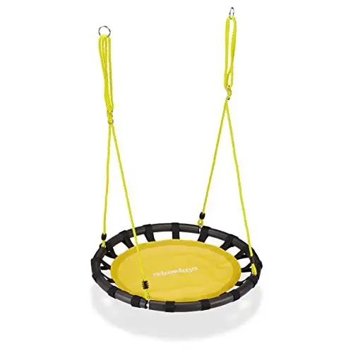 Produktbild: Relaxdays Nestschaukel, runde Hängeschaukel, für Kinder & Erwachsene, verstellbar, draußen, Ø: 80 cm, bis 100 kg, blau