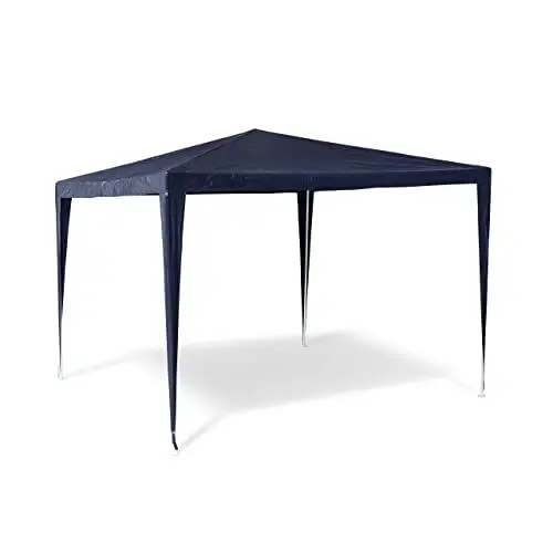 Produktbild: Relaxdays Pavillon Zelt HBT: 2,5 x 3 x 3 m Gartenpavillon mit quadratischer Fläche und Dach aus 100% PE Partyzelt für Festival oder Feier Pavilion mit Stahlgestell Pavillion, blau