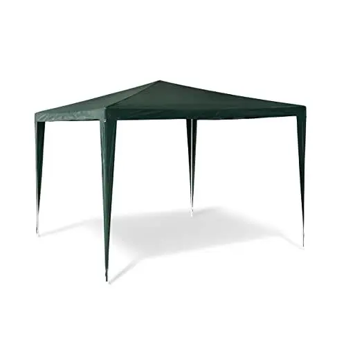 Produktbild: Relaxdays Pavillon Zelt HBT: 2,5 x 3 x 3 m Gartenpavillon mit quadratischer Fläche und Dach aus 100% PE Partyzelt für Festival oder Feier Pavilion mit Stahlgestell Pavillion, grün