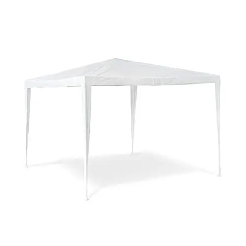 Produktbild: Relaxdays Pavillon Zelt HBT: 2,5 x 3 x 3 m Gartenpavillon mit quadratischer Fläche und Dach aus 100% PE Partyzelt für Festival oder Feier Pavilion mit Stahlgestell Pavillion, weiß