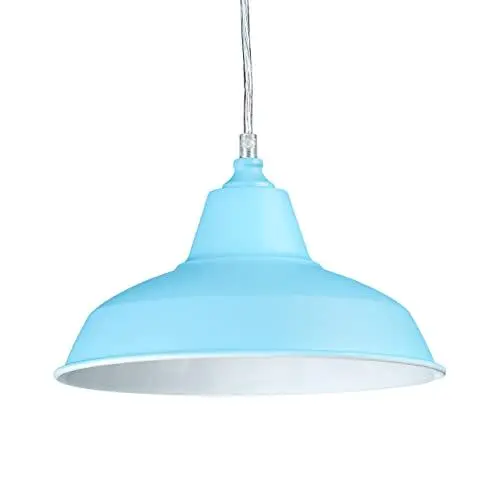Produktbild: Relaxdays Pendelleuchte Industrie in trendigen Farben HBT: 112 x 28 x 28 cm Moderne Pendellampe Metall im farbigen Design als kreative Hängelampe Deckenleuchte höhenverstellbar Hängeleuchte, hell-blau