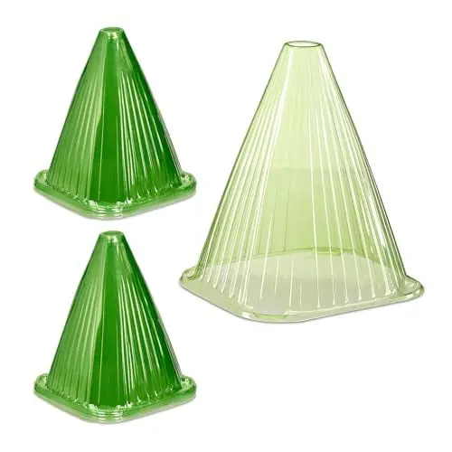 Produktbild: Relaxdays Pflanzenhut, 10er Set, Schneckenschutz, Frostschutz, HxBxT: 22 x 19 x 19 cm, Pflanzenschutzhauben PVC, grün