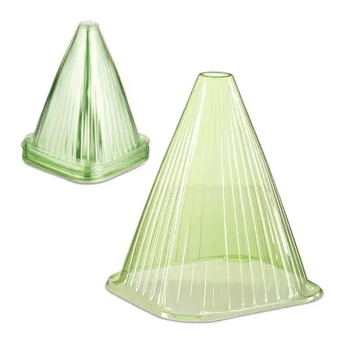 Produktbild: Relaxdays Pflanzenhut, 32er Set, Schneckenschutz, Frostschutz, HBT: 22 x 19 x 19 cm, Pflanzenschutzhauben PVC, hellgrün