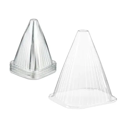 Produktbild: Relaxdays Pflanzenhut, 32er Set, Schneckenschutz, Frostschutz, HxBxT: 22 x 19 x 19 cm, Pflanzenhütchen PVC, transparent