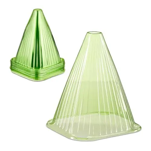 Produktbild: Relaxdays Pflanzenhut, 32er Set, Schneckenschutz, Frostschutz, HxBxT: 22 x 19 x 19 cm, Pflanzenschutzhauben PVC, grün