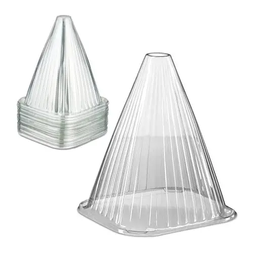 Produktbild: Relaxdays Pflanzenhut, 80er Set, Schneckenschutz, Frostschutz, HxBxT: 22 x 19 x 19 cm, Pflanzenhütchen PVC, transparent