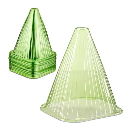 Produktbild: Relaxdays Pflanzenhut, 80er Set, Schneckenschutz, Frostschutz, HxBxT: 22 x 19 x 19 cm, Pflanzenschutzhauben PVC, grün