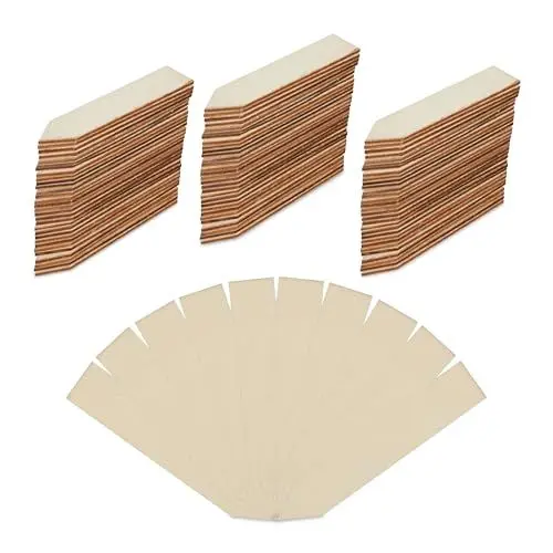 Produktbild: Relaxdays Pflanzenstecker, 100er Set, Garten & Kräuterbeet, Pflanzenschilder zum Beschriften, HB: 10,5x2 cm, Holz, natur
