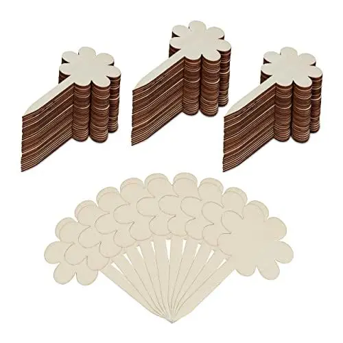 Produktbild: Relaxdays Pflanzenstecker, 100er Set, Garten & Kräuterbeet, Pflanzenschilder zum Beschriften, HxB 10x5,5 cm, Holz, natur