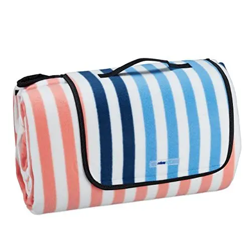 Produktbild: Relaxdays Picknickdecke, XXL, 200 x 300 cm, weiche Fleecedecke, wasserdicht und wärmeisolierend, Strandunterlage, bunt, Polyester