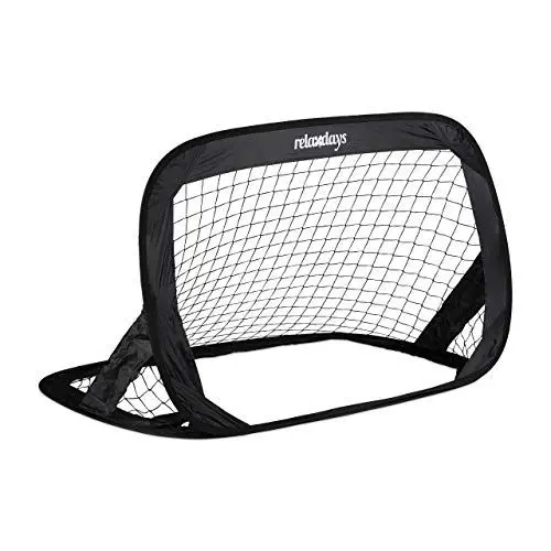 Produktbild: Relaxdays Pop Up Tore 2er Set, faltbare Fußballtore für Garten, Kindertor mit Tasche, HBT: 77 x 122 x 83 cm, schwarz